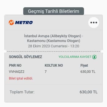 Obilet İptal Edilen Bilet İadesinin Yapılmaması Şikayeti
