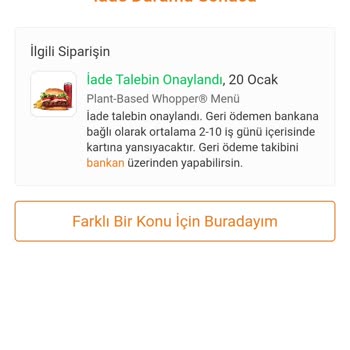 Trendyol GO Üzerinden Sipariş Verdiğim Burger King Menüsü Eksik Geldi