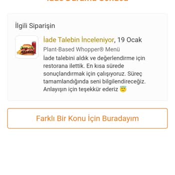 Trendyol GO Üzerinden Sipariş Verdiğim Burger King Menüsü Eksik Geldi