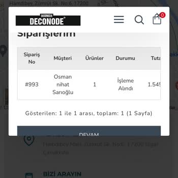 Deconode Mobilya Gelmeyen Ürün!