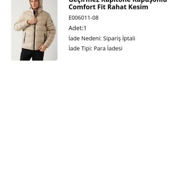 Avva Mont Sipariş İptali Sorunu