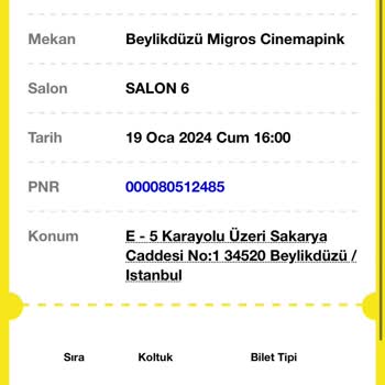 Cinema Pink Sinema Bileti Hüsranı!