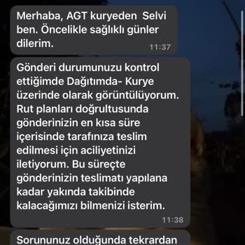AGT Kurye (aynigunteslim.com) Kuryede Kaybolan Banka Kartımın Teslim Edilememesi Sorunu