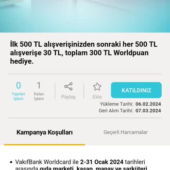 VakıfBank Banka Uygulamasındaki Puan Kampanyası Hakkında Şikayet