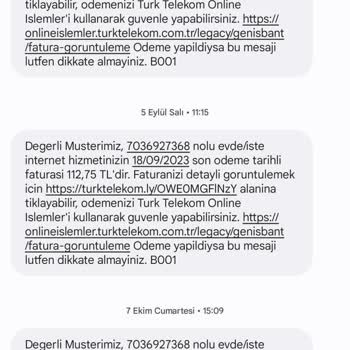 FaturaNet Türk Telekom Taahhüt Yenileme Haberi Vermedi. Fahiş Fiyat Teklifi