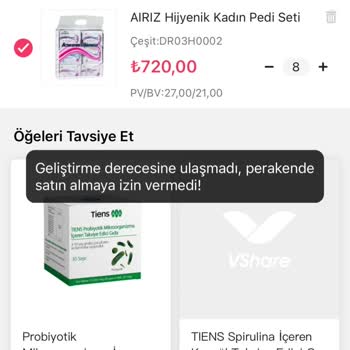 Tiens Network Tiens Distribütörü Olarak Sipariş Veremiyorum