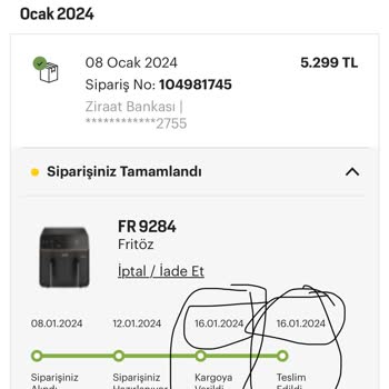 Arçelik Sipariş Tarafıma Teslim Edildi Gözüküyor Ama Edilmedi