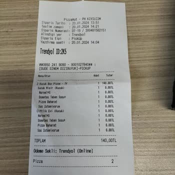 Pizza Hut Sorumsuzluğu Ve Eksik Ürün