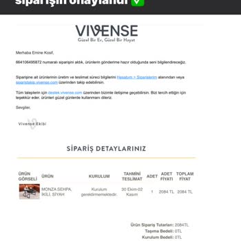 Vivense Satış Sonrası Desteksizlik