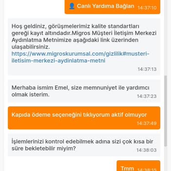 Migros Uygulaması'nın Ödeme Seçeneklerinde Kapıda Ödeme! Yanıltmacası