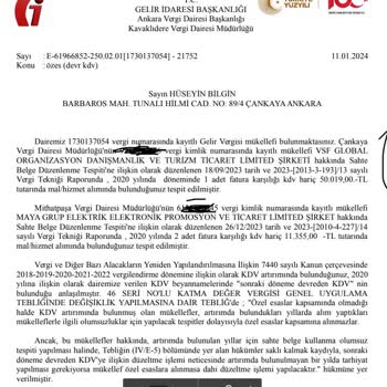 VFS Global Hizmet Karşılığı Naylon Fatura Kesilmesi