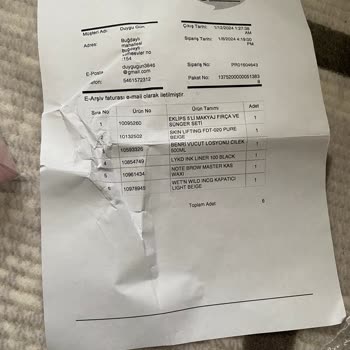 Gratis Eksik Ürün Gönderdi