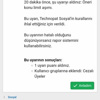 Technopat.net Sürekli Uyarı Veriyorlar