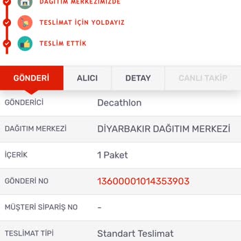 Decathlon Ürünüm Teslim Edilmedi