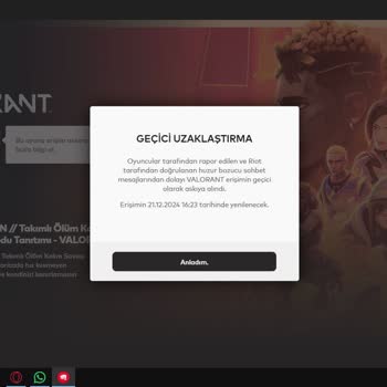 Valorant Haksız Yere Atılan 1 Yıl Ban