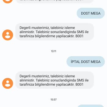Bimcell De Kontur Yükledim Dost Mega Mesaj Gelmedi