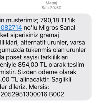 Migros Kartımdan Haksız Bedel Çekti