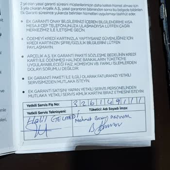 Arçelik Garanti Süresi Ve Ek Garanti Hakkındaki Mağduriyet