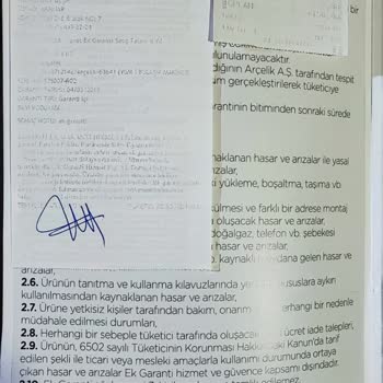 Arçelik Garanti Süresi Ve Ek Garanti Hakkındaki Mağduriyet