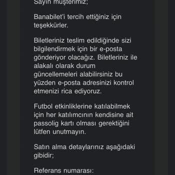 Banabilet.com Maç Bilet Tanımlama Sorunu