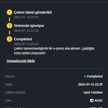 Coinlist Algo Gönderme Sorunu