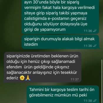 Terra Rossa Butik Tarafından Kargolanmayan Ürün