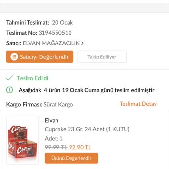 Elvan Gıda Boş Paket Gönderimi