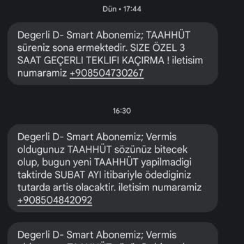 D-Smart Net D Smart Taahhüt Yenileme İptal Edilmiyor