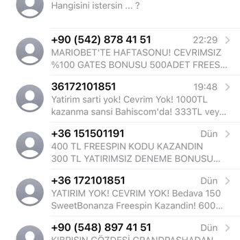 Vodafone Bitmeyen Bahis SMS'leri