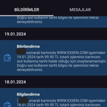 Exxen Üyeliğim Olmamasına Rağmen Kartım Dan Para Çekilmiş