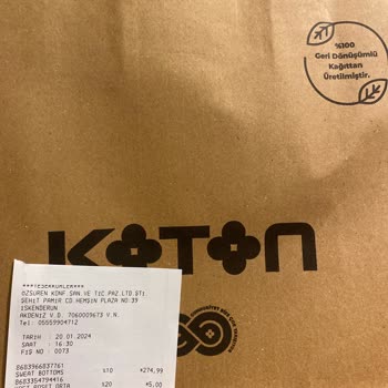 Koton 5 TL Kağıt Çanta 😳😳😳