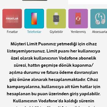 Vodafone Müşteri Limit Puanı