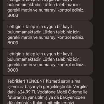 Tencent PUBG Mobile + Vodafone Mağduriyeti