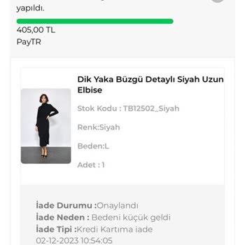 Tuba Butik 50 Gün Geçmesine Rağmen İadeyi Yapmadı