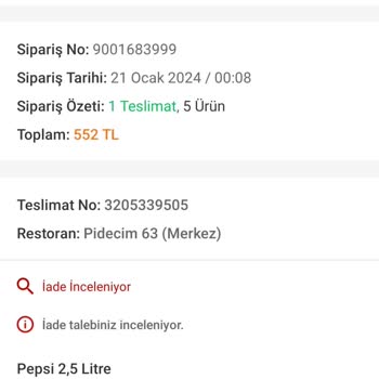 Trendyol Yemek Hizmet Aksaklığı Ve İade Süreci Sorunu