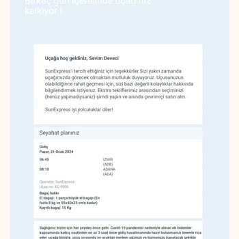 SunExpress Hava Yolları Adana Uçuşu Bagaj Problemi Ve Mağduriyet