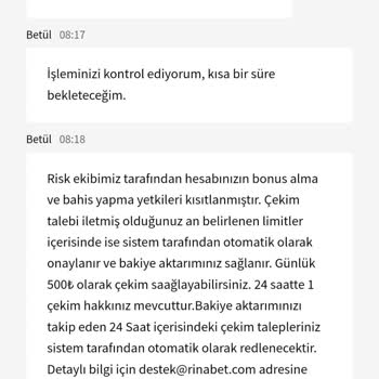 Rinabet Paramı Vermedi Bakiyeme Çöktü