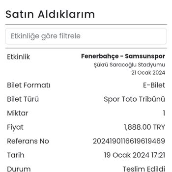 Banabilet.com Teslim Edildi Yazıyor Ama Gözükmüyor