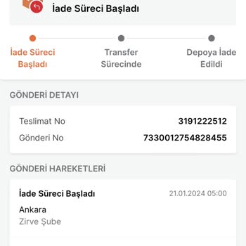 Trendyol Express Zirve Şube Sorumsuzluğu