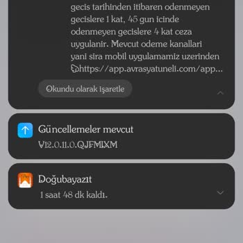 Avrasya Tüneli Avrasya Tünelden Sürekli Mesaj Geliyor