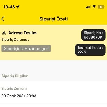 Cepte Şok Siparişi Getirmiyor