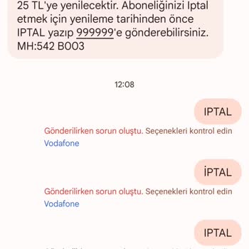 Vodafone Mobil İmza Servis İptal Sorunu