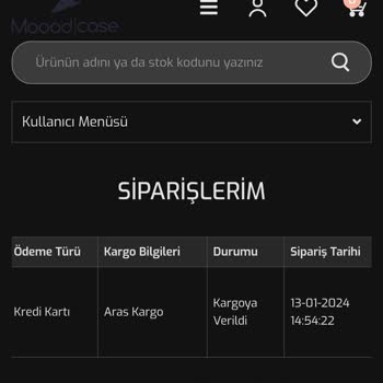Mooodcase Aldığım Kılıfların Kargo Bilgilendirmesi Yapılmıyor