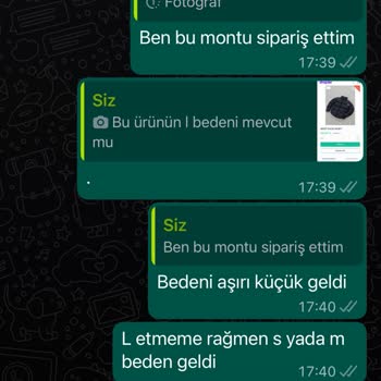 Japp Store Yanlış Beden Mont Gönderdi. Değişim Yapmıyorlar.