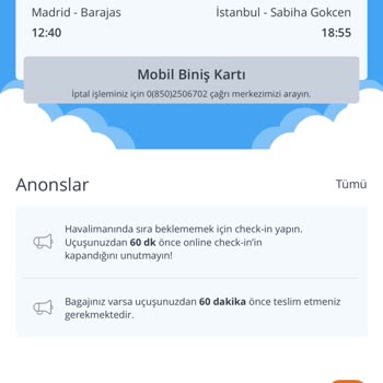 Yurt Dışı Pegasus Online Check-in Sorunu