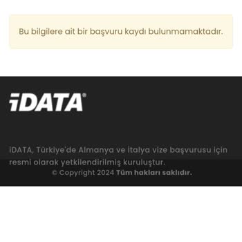 İdata Almanya Başvuru Bulunmaması