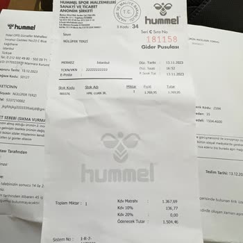 Oğluma Aldığım Hummel Botların Para İadesinin Kabulü