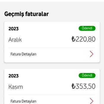 Vodafone 95 TL Fatura 220 TL Geldi