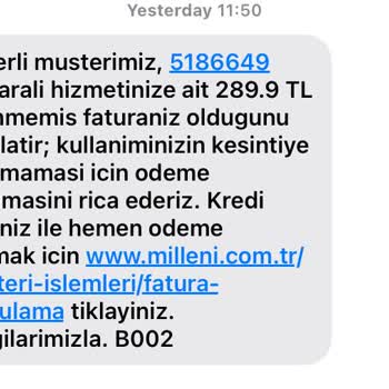 Millenicom Otomatik Ödemede Para Çekilmesine Rağmen Tekrar Fatura Ödedim