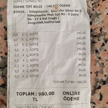 Köfteci Yusuf Eksik Ürün Ve Paketleme